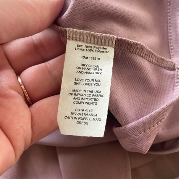 Show Me Your Mumu Antique Rose Chiffon Caitlin Ruffle Maxi Dress L - Picture 12 of 15